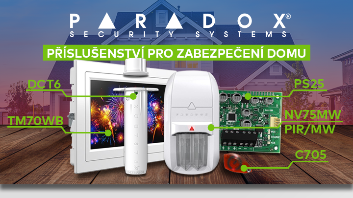 Příslušenství Paradox pro zabezpečení domu