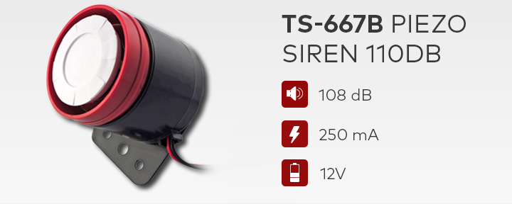 TS-667B Piezo Siren 110dB