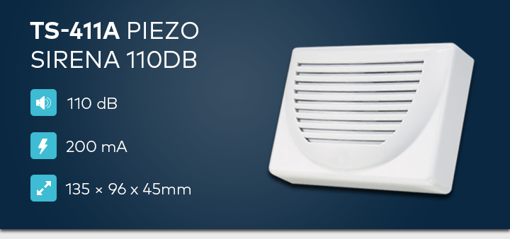 TS-411A Piezo sirena 110dB