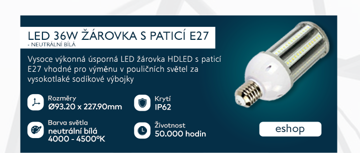 LED 36W žárovka s paticí E27