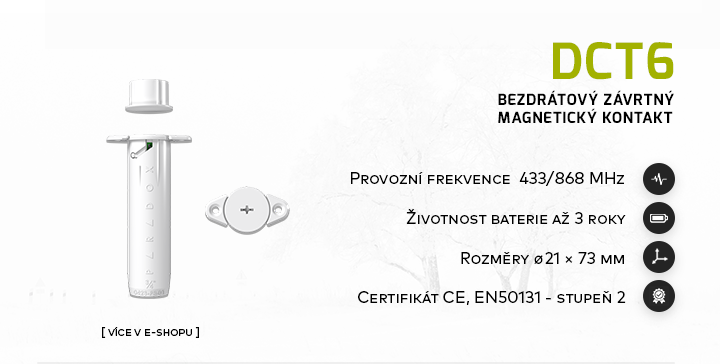 |  DCT6 - bezdrátový závrtný magnetický kontakt  |  
