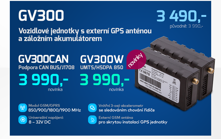 |  Vozidlové jednotky GV300  |
