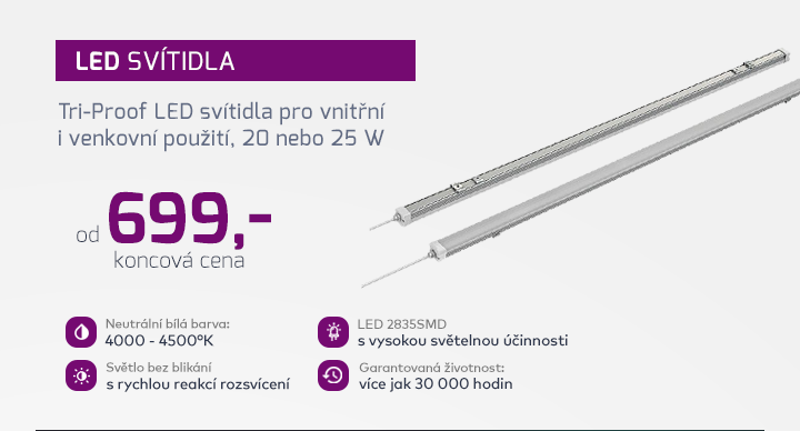 |  LED svítidla 20/25W pro vnitřní i venkovní použití  |