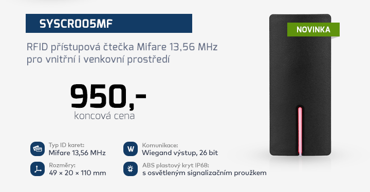 |  SYSCR005MT - RFID přístupová čtečka karet Mifare  |