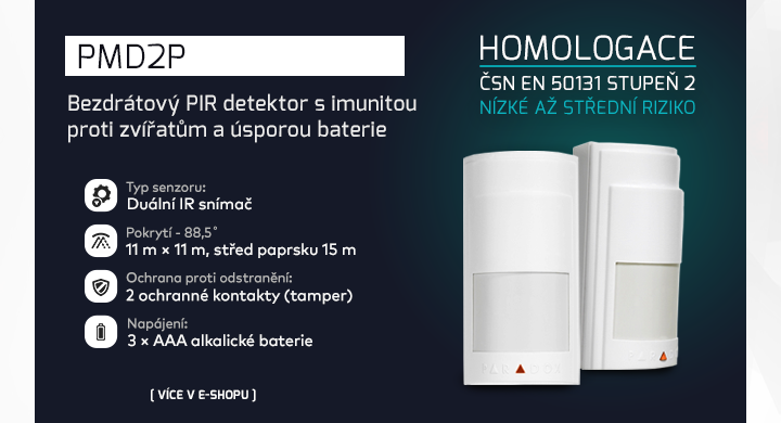 |  Bezdrátový PIR detektor PMD2P  |