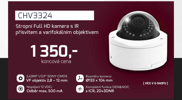 |  CHV3324 - stropní Full HD kamera s IR přísvitem  |