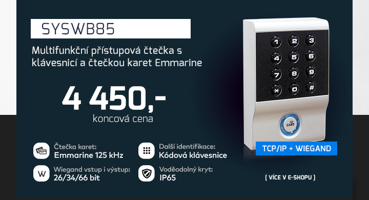 |  Přístupová čtečka s kódovou klávesnicí SYSWB85  |