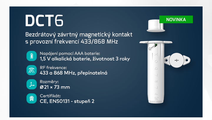 |  Bezdrátový závrtný kontakt DCT6  |