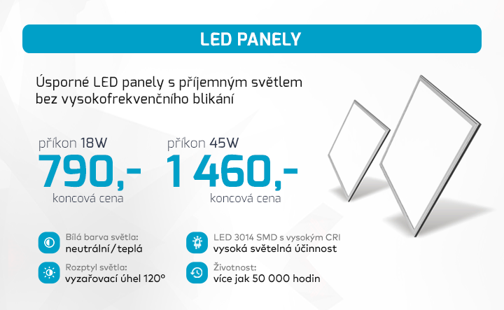 |  Úsporné LED panely  |