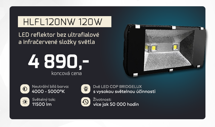 |  LED reflektor s příjemným světem  |